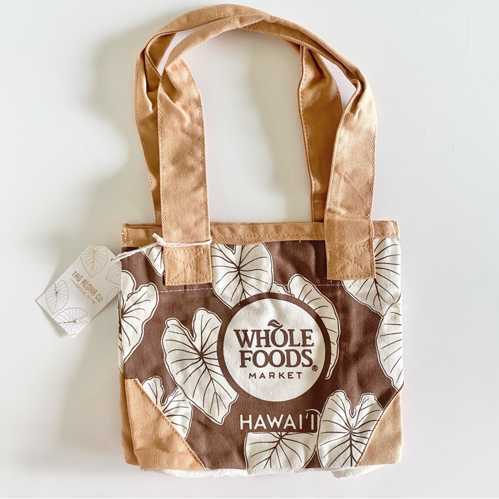 NEW Whole Foods x Tag Aloha Hawaii canvas Mini tote bag in Kalo